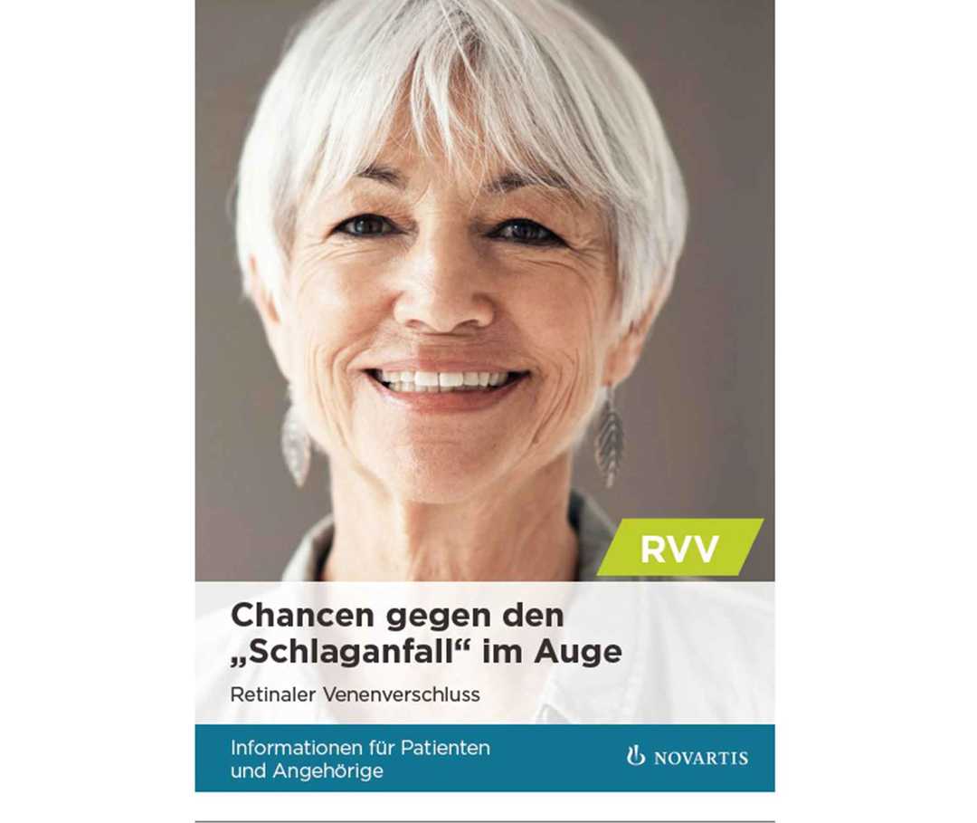 Das Bild zeigt eine Vorschau der Broschüre: „Chancen gegen den „Schlaganfall“ im Auge“