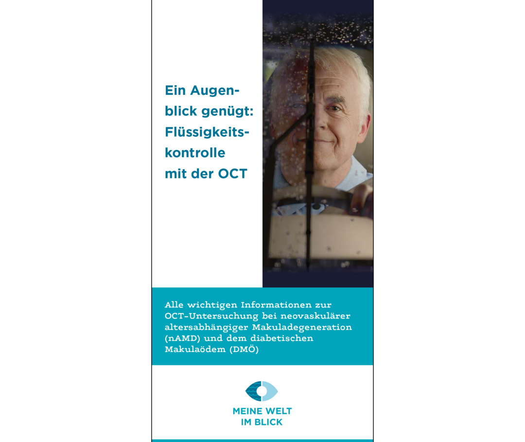 Titelbild der Broschüre „Flüssigkeitskontrolle mit OCT“ Titelbild der Broschüre „Flüssigkeitskontrolle mit OCT“